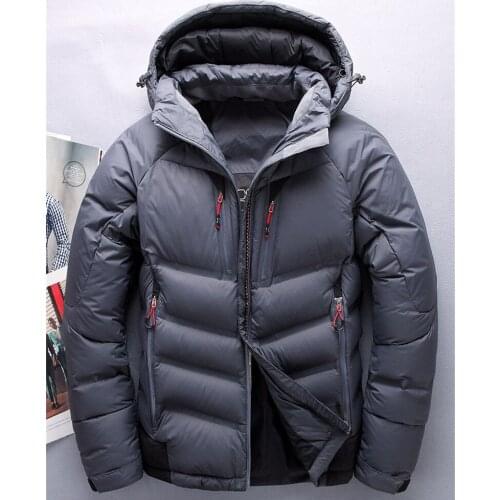 2020 Mens White Duck Down Jacket Padded Men Parka Warm Winter Coat Hooded Man Jackets Jaquetas Masculina Inverno WXF375