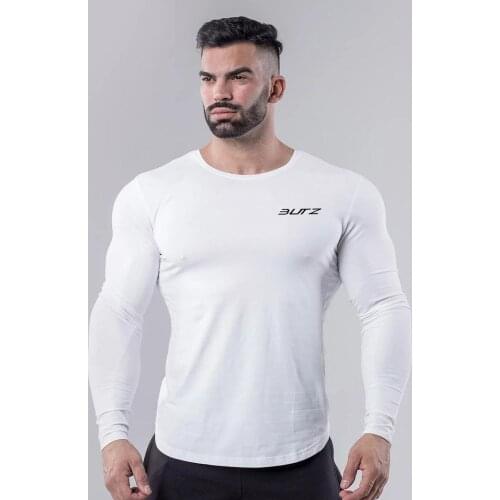 Mens Sports T-Shirt Fitness Bodybuilding Shirts Long Sleeve Basketball Jersey Gym Workout Tracksuit Compression Running T Shirt