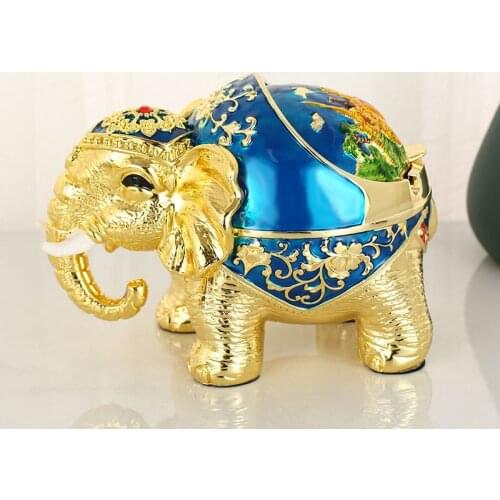 New Home Fashion Household Ashtray Office Mild Luxury Retro Nostalgic Windproof with Cover Metal Ashtray