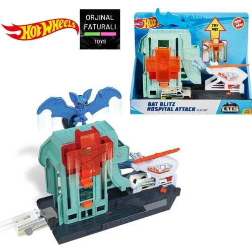 Hot Wheels Creature Attack Playsets, Bat Hospital, Multi GJK90