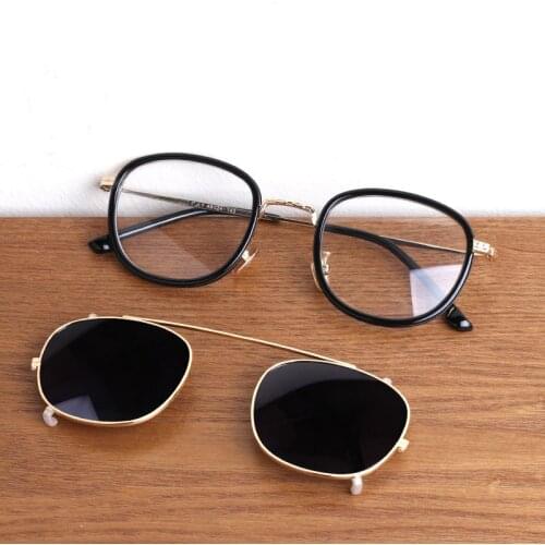 Vazrobe Clip Polarized Sunglasses Men Women Driving Glasses Fit Over Eyeglasses Frame Polaroid Mirrored Lenses Vintage Steampunk