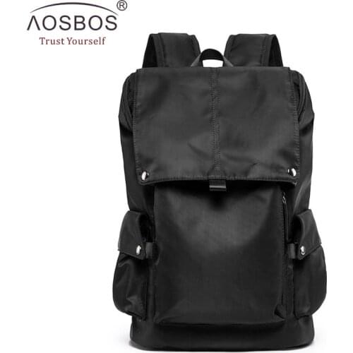 Aosbos 2020 Casual Large Capacity Travel Backpack Fashion Casual Canvas Men Backpack Multifunctional School Bag for Man