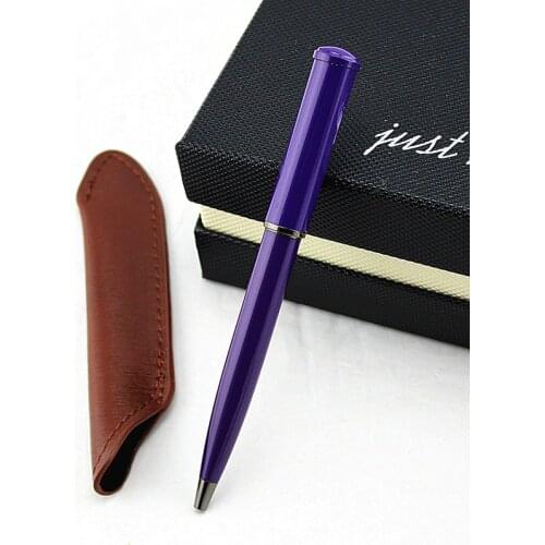 Luxury Roller Ball Pen 0.7mm Writing metal Ballpoint Pens 11 Colors for Choose School and Office Supplies Leather pencil bag