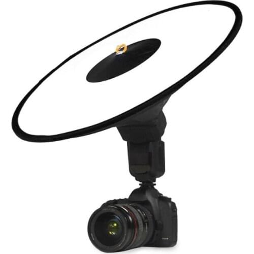 SIV Universal Cloth 42cm Round Studio Flash Softbox Speedlite Diffuser Reflector Strap New Black+White Flash Diffuser