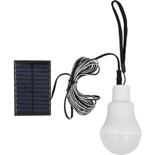 Solar Powered Led Light Bulb Portable Solar Lamp Spotlight With 0.8w Solar Panel for Outdoor Hiking Camping Tent Fishing Light