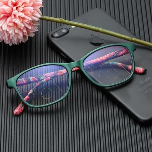 Womens Multi Focus Reading Glasses,Spring Hinge, Blue Light Blocking,eye protection UV400
