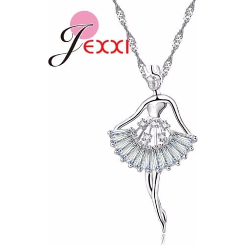 Exquisite Crystal Charm Neckalces Pendants For Women Party Jewelry 925 Sterling Silver Statement Necklace For Birthday