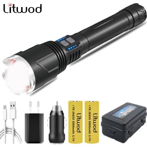 10-core XHP110.2 The Most Brightest Led Flashlight Power Bank Function Torch Usb Rechargeable 18650 26650 Battery Zoom Lantern