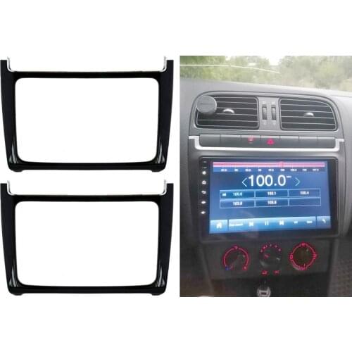 2 DIN Piano black Car refitting DVD frame,DVD panel,Dash Kit,Fascia,Radio Frame,Audio frame Fit For VW POLO 2014-(2015 J-2161)