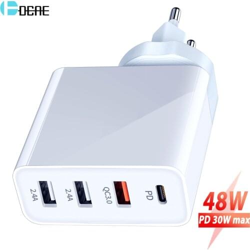 36W Quick USB Charger QC3.0 Type C PD Wall Charging Dual Fast Charge Adapter For iPhone 12 Mini Pro 11 XS XR X 8 Xiaomi Samsung