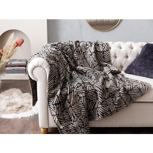 English Home Arty Stripe Acrylic Tv Blanket 130x170 cm Black