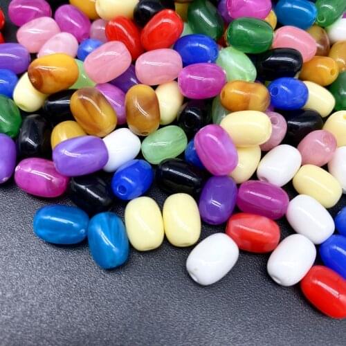 50pcs 7x10mm Oval Shape Beads Imitation Natural Stone Acrylic Beads Clouds Effect Beads For Jewelry Making DIY Accessory