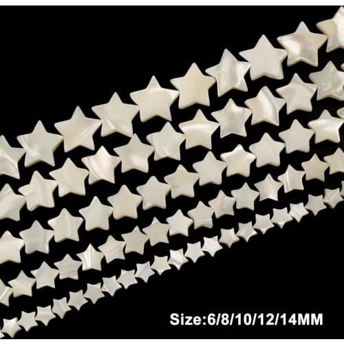 White Natural Mother Of Pearl Shell Five-Pointed Star Shell Beads For Diy Bracelet Necklaces Charm Jewelry Beads Accessories