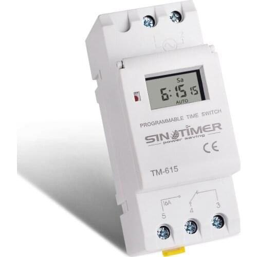 220V 16A Digital Timer Switch Programmable Time Relay for High Power LED Lighting Loading ON/OFF