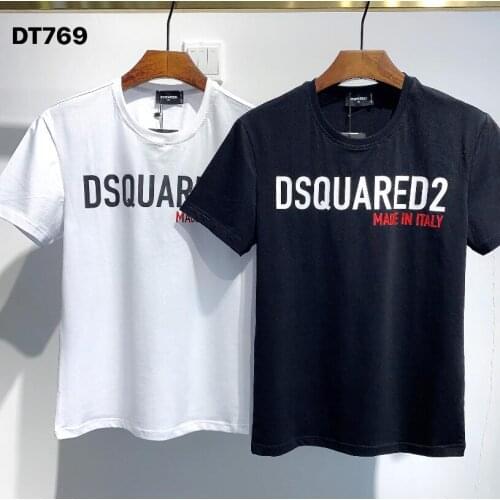 Goth Men Women O Neck Short Sleeve T Shirt Locomotive Letter Print Cotton Casual T-Shirt 21 FW 1964 Dsquared2 DT769