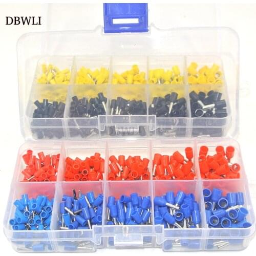 380pcs AWG22-14 Cord Pin End Terminal Kit Set Wire Copper Tubular Ferrule Crimp Connector E0508 E7508 E1008 E1508 E2508