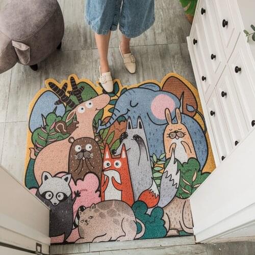 Animal zoon silk ring pad PVC wire ring foot mat doormat anti slip door mat waterproof rug kitchen bathroom hallway carpet