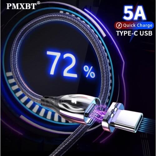 Super 5A USB Fast Magnetic Charger Cable For Huawei Mate 30 20 P30 P20 Pro Lite Quick Charging Data Wire Magnet Phone USB-C Cord