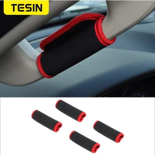 TESIN Roof Top Grab Bar Protector Trim For Dodge RAM Car Door Handle Cover Guard Pad Mat For Dodge RAM 2018-2021 Car Accessories