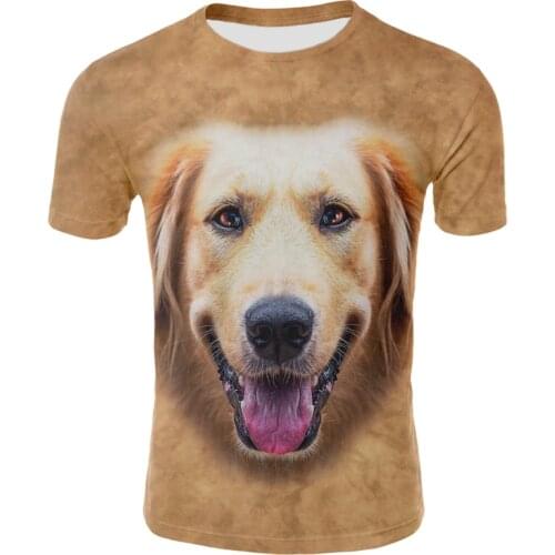Ummer new 3D printing mens T-shirt Harajuku fashion short-sleeved shirt cute animal dog print streetwear unisex T-shirt 0-neck