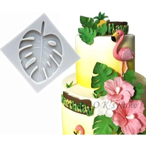 Wholesale 10 pcs Monstera Deliciosa Leaves Shape Fondant Cake Silicone Decorating Tools 100% Food-Grade Baking Silicone Molds