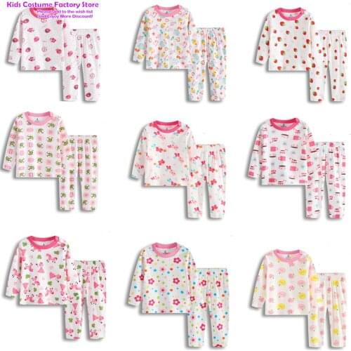 Autumn 2-7Years Baby Girls Pajamas Clothes Childrens Underwear Set Cotton Girls Kids Clothes Long Sleeve Suit Toddler Pajamas