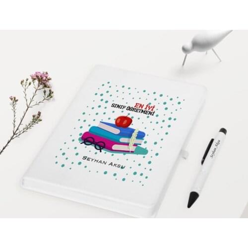 Personalized Best Class Teacher Themed White Notebook Pen Gift Set-13