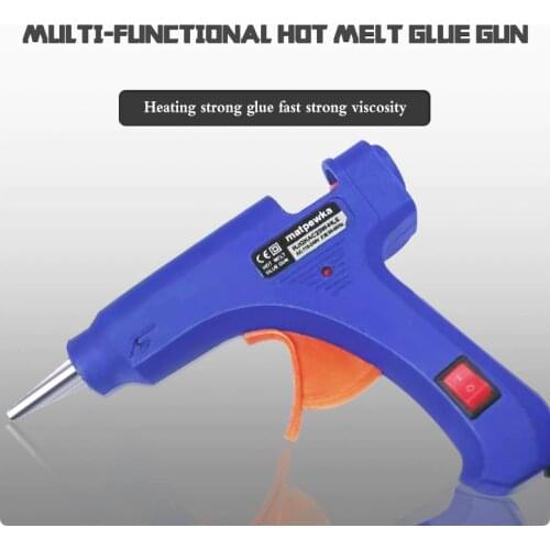 20W Mini Hot Melt Glue Gun, Multifunctional Household High Viscosity Powerful Electric Heating Temperature Tool, with 7*100MM Gl