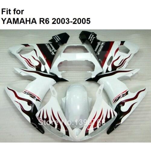Fit For YAMAHA White Black Fairings YZF R6 2003 2004 2005 Bodywork Parts Fairing Set R6 03 04 05 SZ07