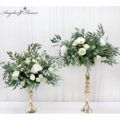 Rose Willow Leaf Green Plants Artificial Flower Ball Wedding Flower Arrangement Tabe Centerpiece Half Ball Party Scene Home Deco