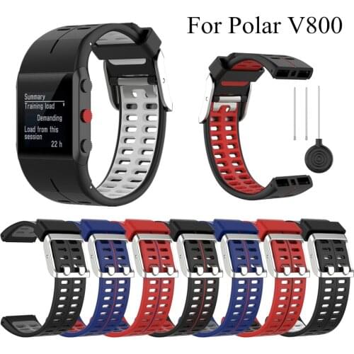 Silicone Wristband Strap for Polar V800 GPS Sports Smart Watch Replacement Watchband Bracelet With Tool for Polar V800 Strap
