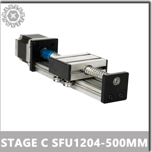 Stage C SFU1204-500mm Linear Guide Rails Linear Actuator System Module Table Ball Screw 500mm Travel Length CNC Guide