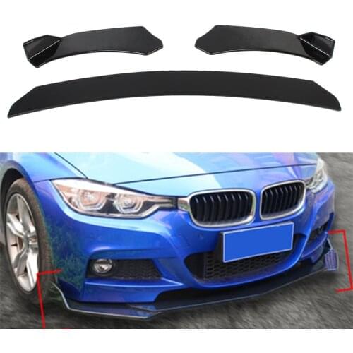 Universal Car Front Bumper Lip Spoiler Chin Splitter Body Kit Glossy Black ABS Plastic