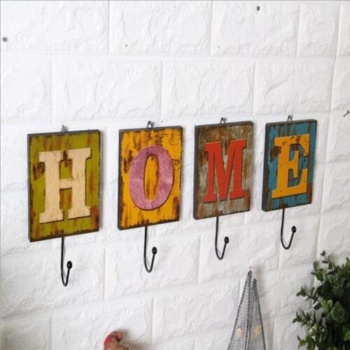 Vintage Creative 26 English Letter Hook Wall Decorative Hangers Coffee Shop Clothing Store Home Decoration Pegs