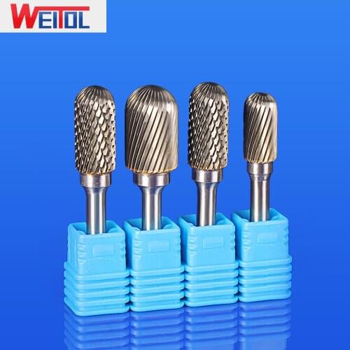 WeiTol 1pcs 6mm C type carbide rotary files single cut carbide burrs power tools carbide cutter abrasive burs