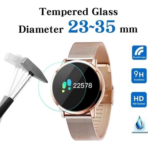 Full Size Round Watches Tempered Glass Screen Protector Film Diameter 23 24 25 26 27 28 29 30 31 32 33 34 35 mm For Smart Watch