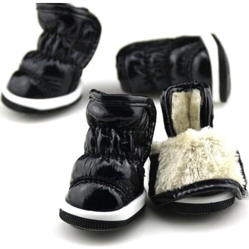 Pet Autumn Winter Snow Boots Casual Warm Slip-Resistant Waterproof Shoes For Small Medium Dog 4Pcs/Set