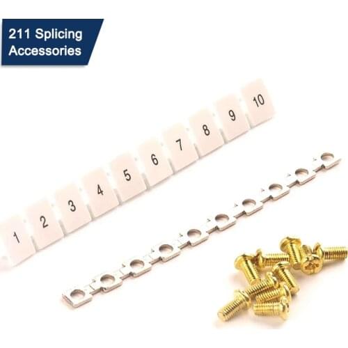 1 set of Din rail connector 211 quick connection splicing conductor Terminal cable connector accessories mark