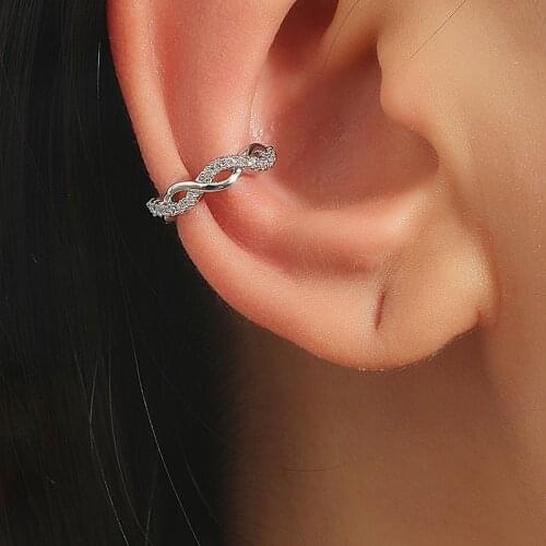 1PC Gold & Silver Color Ear Cuff Micro Pave CZ Zircon No Hole Non-Pieced No Piercing Small Sized Girl Clip Earring Jewelry