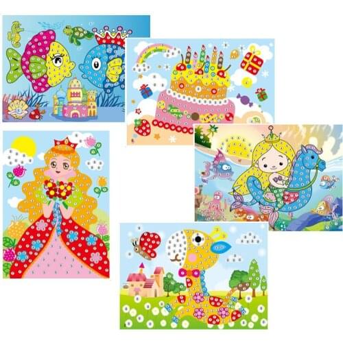 10pcs Creative DIY Diamond Stickers Handwork Crystal Paste Painting Puzzle Toys Random Color Kids Child Stickers Gift For Girl