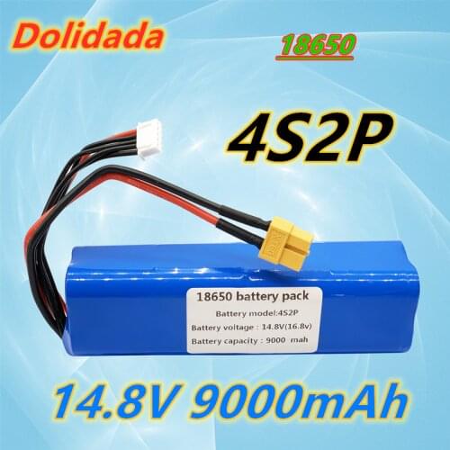 16.8V Li-ion Battery 14.8V 9Ah 4S2P 9000mAh High Capacity UAV Rechargeable for Various RC Airplane Drone QuadrotorXH2.54-5P XT60