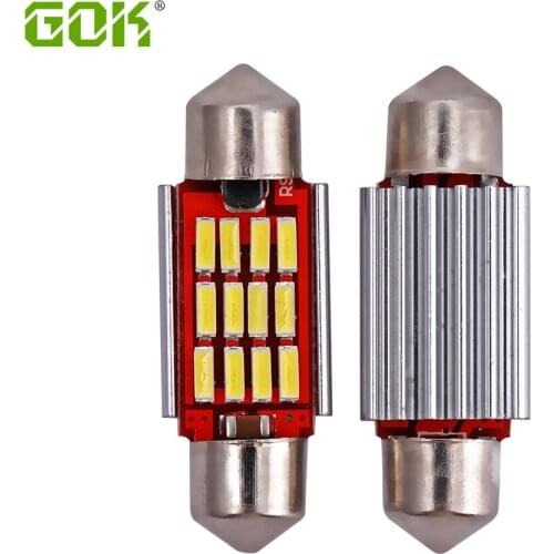 2pcs/lot Led Festoon 36mm 39mm 41mm Dome led 12SMD 4014 LED CANBUS Car Interior LED Dome light License Plate Lights 12v
