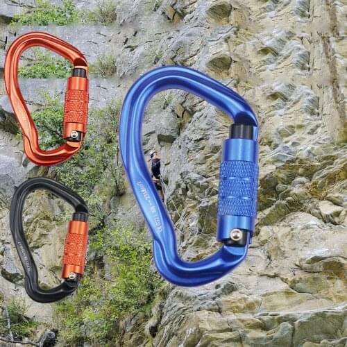 23KN Aviation Aluminum Carabiner D Buckle EDC Hanging Buckle Outdoor Climbing Survival Tool