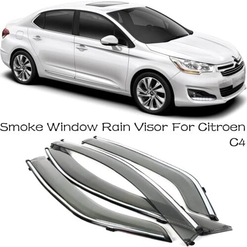 4pcs Blade Side Windows Deflectors Door Sun Visor Shield For Citroen C4l 2013-2015