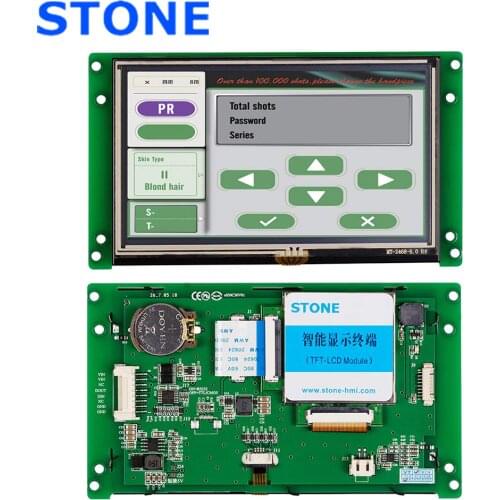 5 Inch 480x272 LCD Panel with Controller + TTL RS232 RS485 Port + Touch Screen Support Any MCU STVI050WT-01