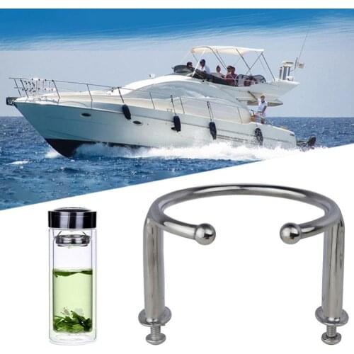 50% Hot Sales Stainless Steel Anti-corrosion Open Ring Marine Boat Ship Yacht Water Cup Holder