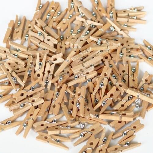50pcs 2.5mm Mini Natural Colorful Wooden Clips Paper Photo Clips For Home Party Decoration Craft Portable Wood Clamp