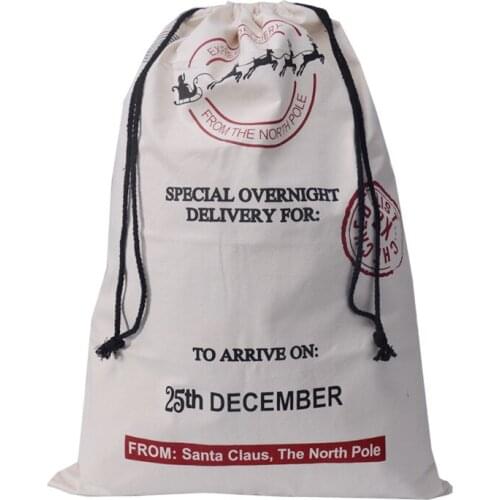 Free shipping 100pieces/lot hot selling christmas santa sack canvas santa bag best-selling christmas gift bag