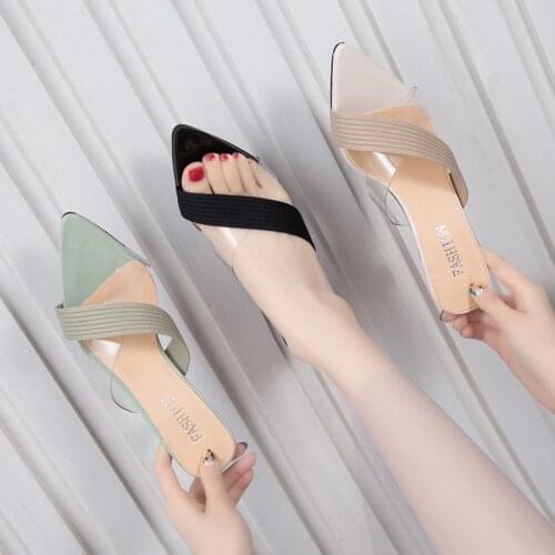 Sexy Queen Gladiator Sandals knit Women Jelly Transparent PVC Sandals Pointed Toe High Heels Party Cross Women Sandals Zapatilla