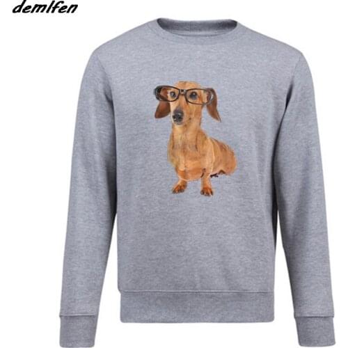 Brand Printed Sweatshirt New Style Dachshund Hipster Dog Hoodie Men fashion O-Neck pullover Sweatshirt Hip Hop coat Tops